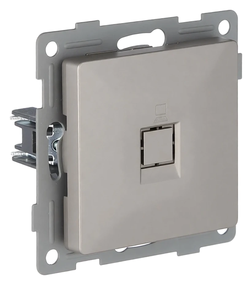 Розетка RJ45 (cat 5e) 1-я серая Софт-тач